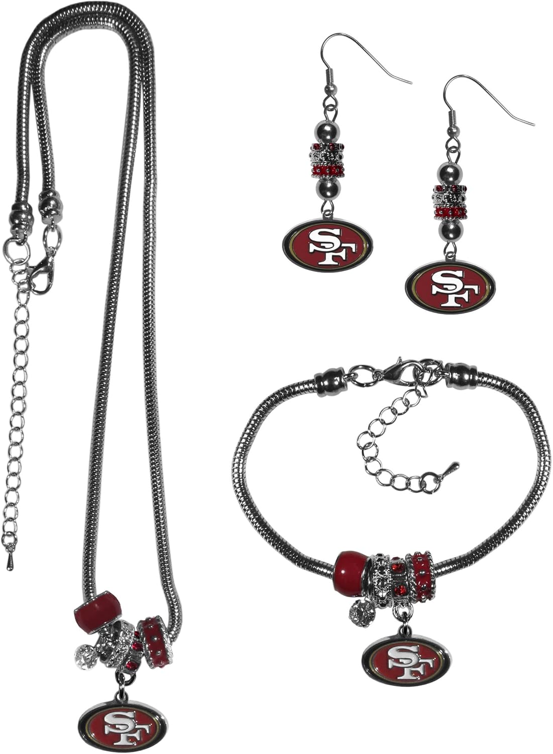 Siskiyou Sports NFL unisex-adult Euro Bead Jewelry 3 piece Set