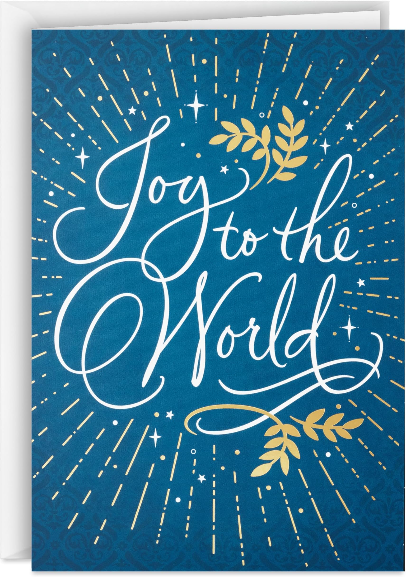 Hallmark Boxed Christmas Cards, Joy to the World (40 Cards and 40 Envelopes) Blue and Gold