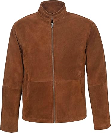 New Mens Tom Cruise Mission Impossible Tan Classic Biker Style Real Suede Leather Jacket 5917