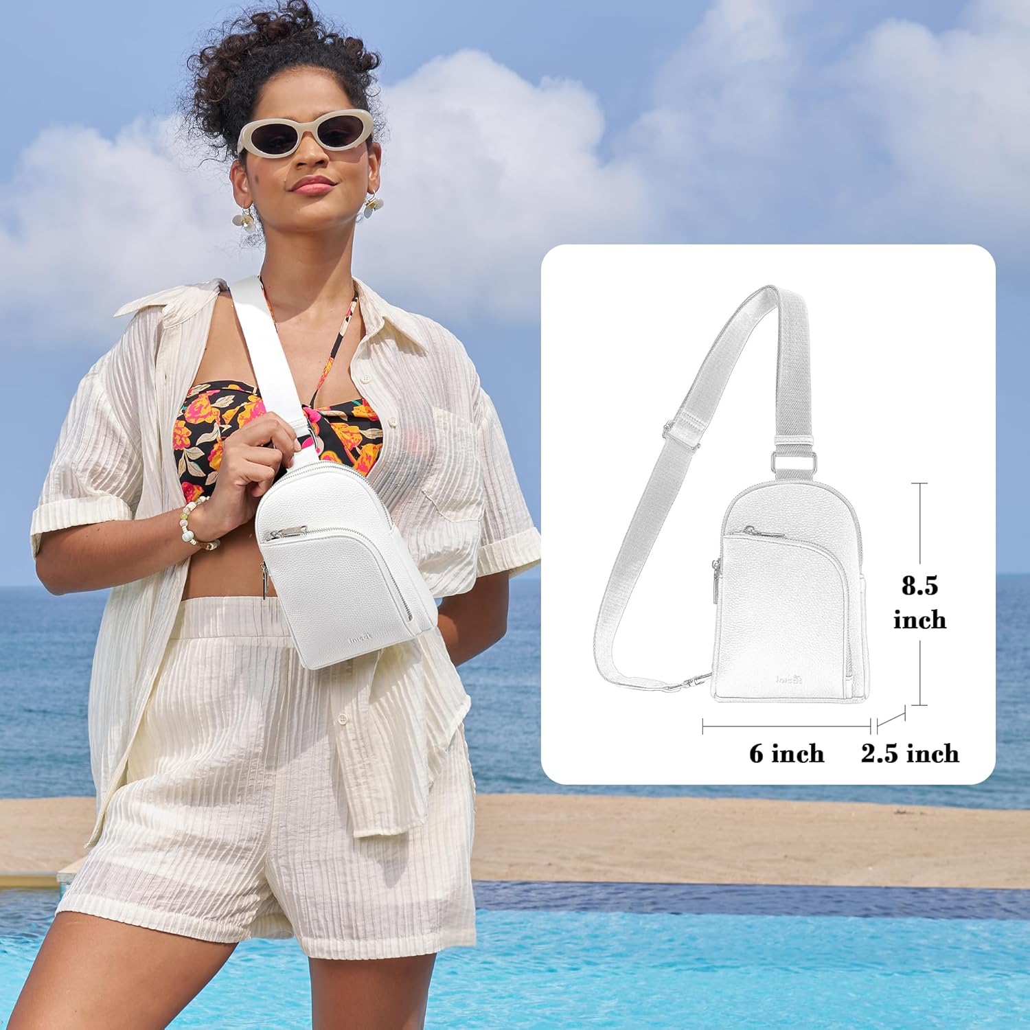 INICAT RFID Blocking Sling Bag, Anti Theft Crossbody Bag for Women, Travel Fanny Pack Style Purse, Vegan Leather - Image 2