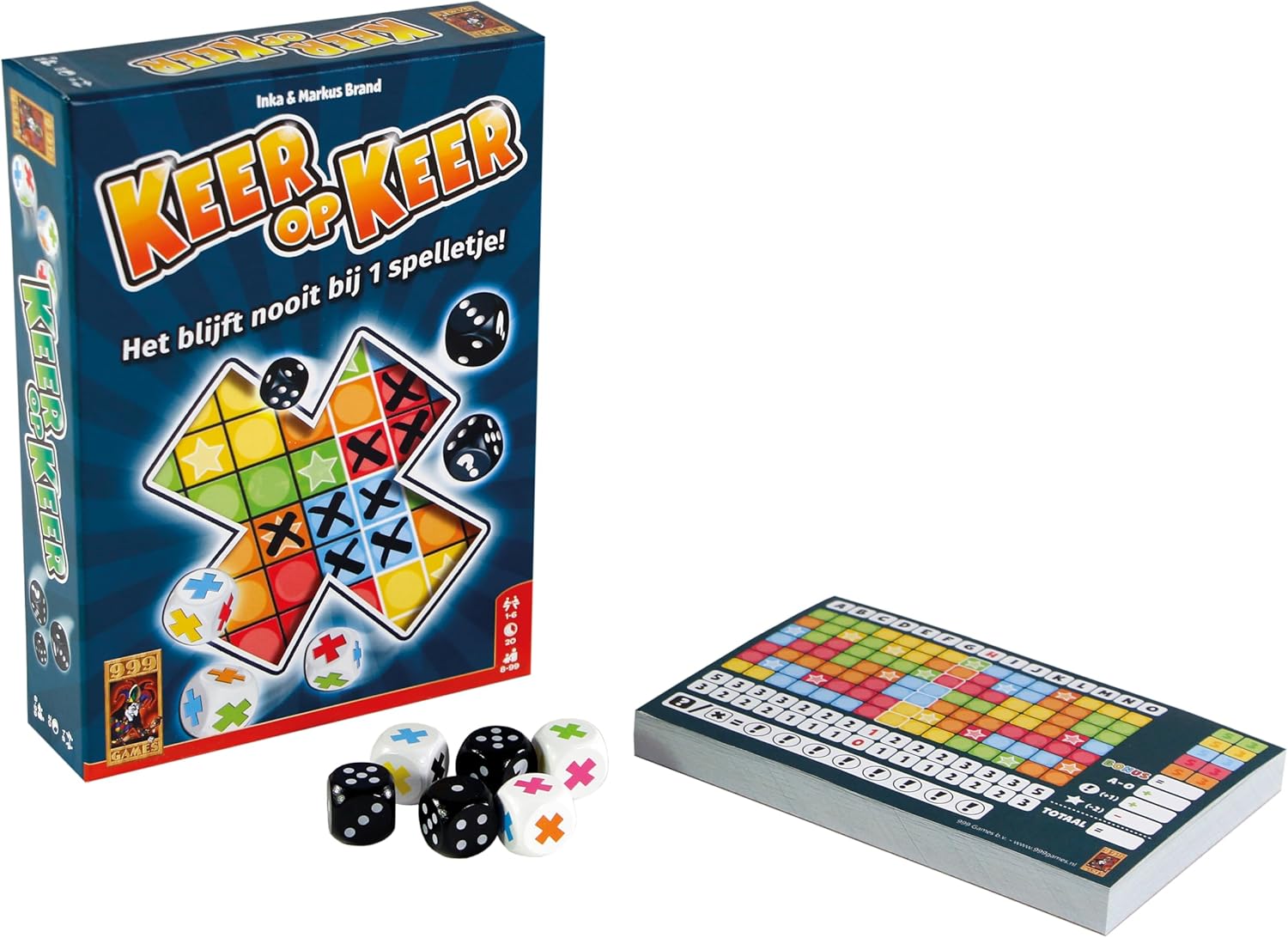 999 Games - Time and Again Dice Game - from 8 Years Old - One of The Best Games of 2016 - Inka & Markus Brand - Roll and Write - for 1 to 6 Players - 999-KEE01, Multicolour