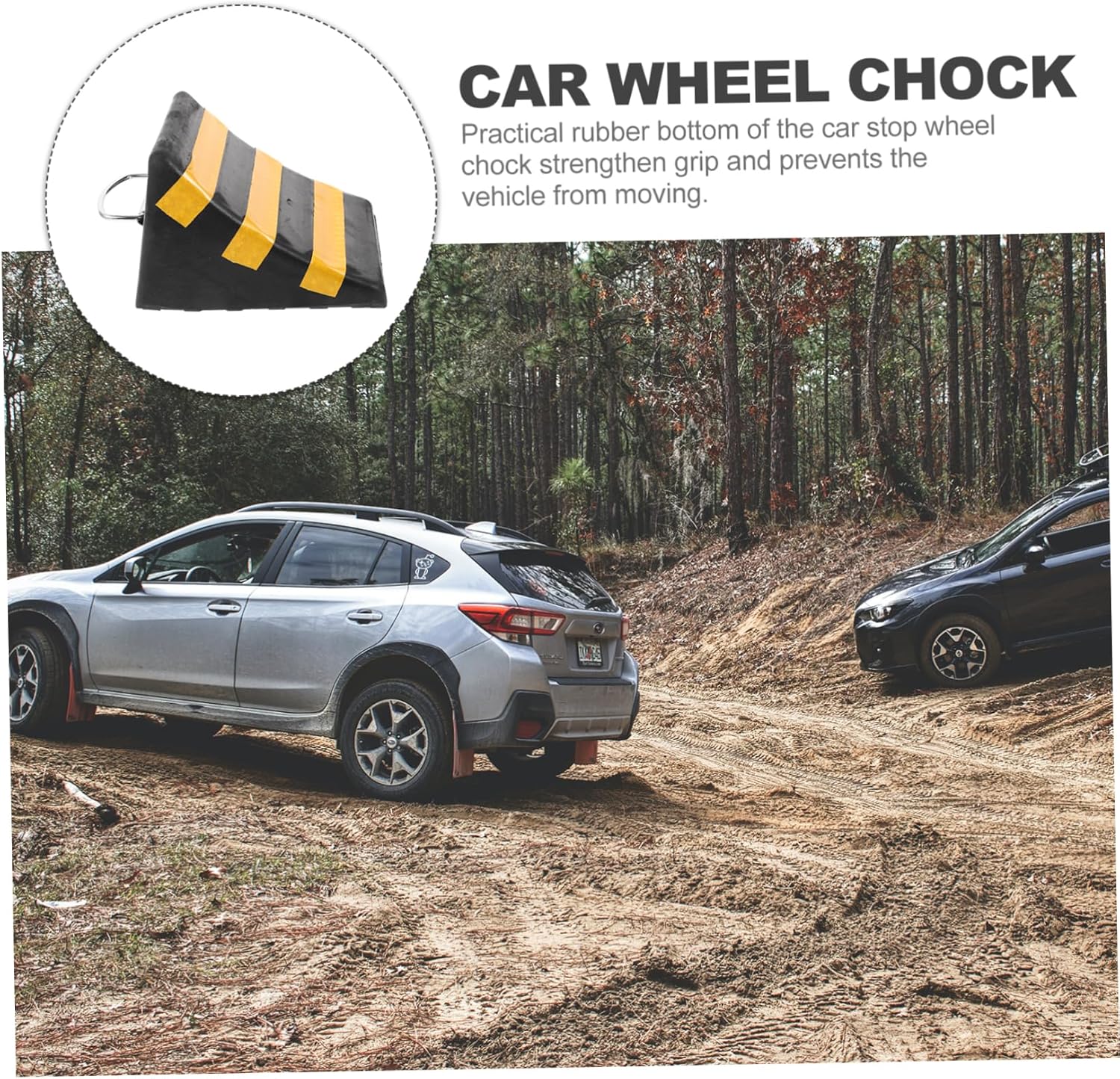 Zerodeko Car Wheel Chock Rubber Pad for Tire Support Compact Automotive Ramp for Driveway Use Durable Non Cracking Tyre Block for Secure Stability Cars and Trucks