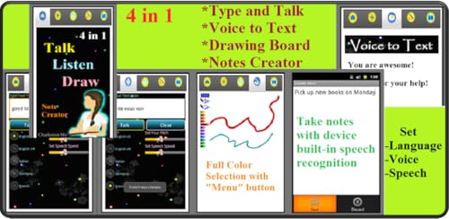 4 in 1, Talk Listen Draw & Notes Creator (for Kindle, Tablet & Phone)