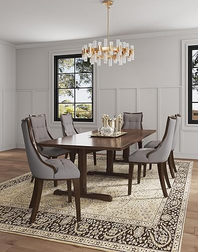 Miniatura 2 de Manhattan Comfort Fifth Avenue - Sillas de comedor de piel sintética, muebles Parsons Accent con asiento acolchado con respaldo de ala, costuras