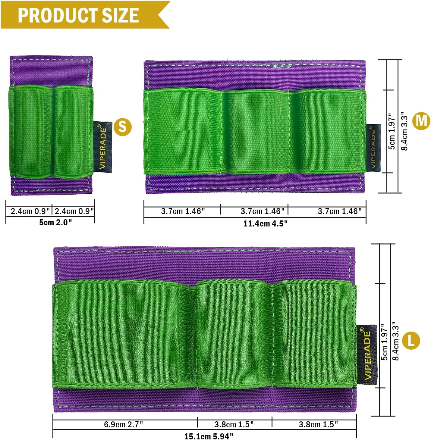 VIPERADE PL6 Tactical Modular EDC Organizer, Elastic Insert Pouch Panel with Hook Backed Accessories Holder, Attachment for Backpack, Tactical Vest, Bag