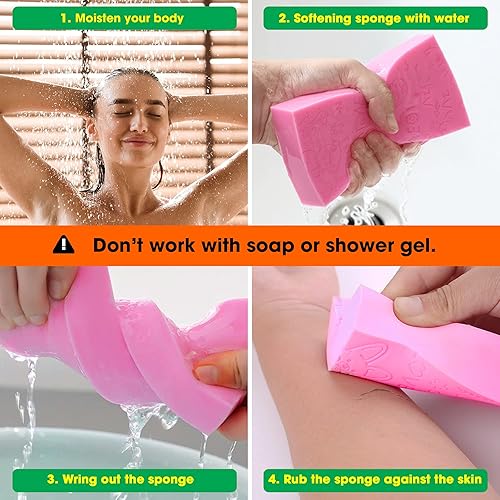 Miniatura 4 de Nado Care Esponja exfoliante de baño, exfoliante de spa, esponja de ducha corporal de baño, removedor de esponja de piel muerta para adultos, bebés,