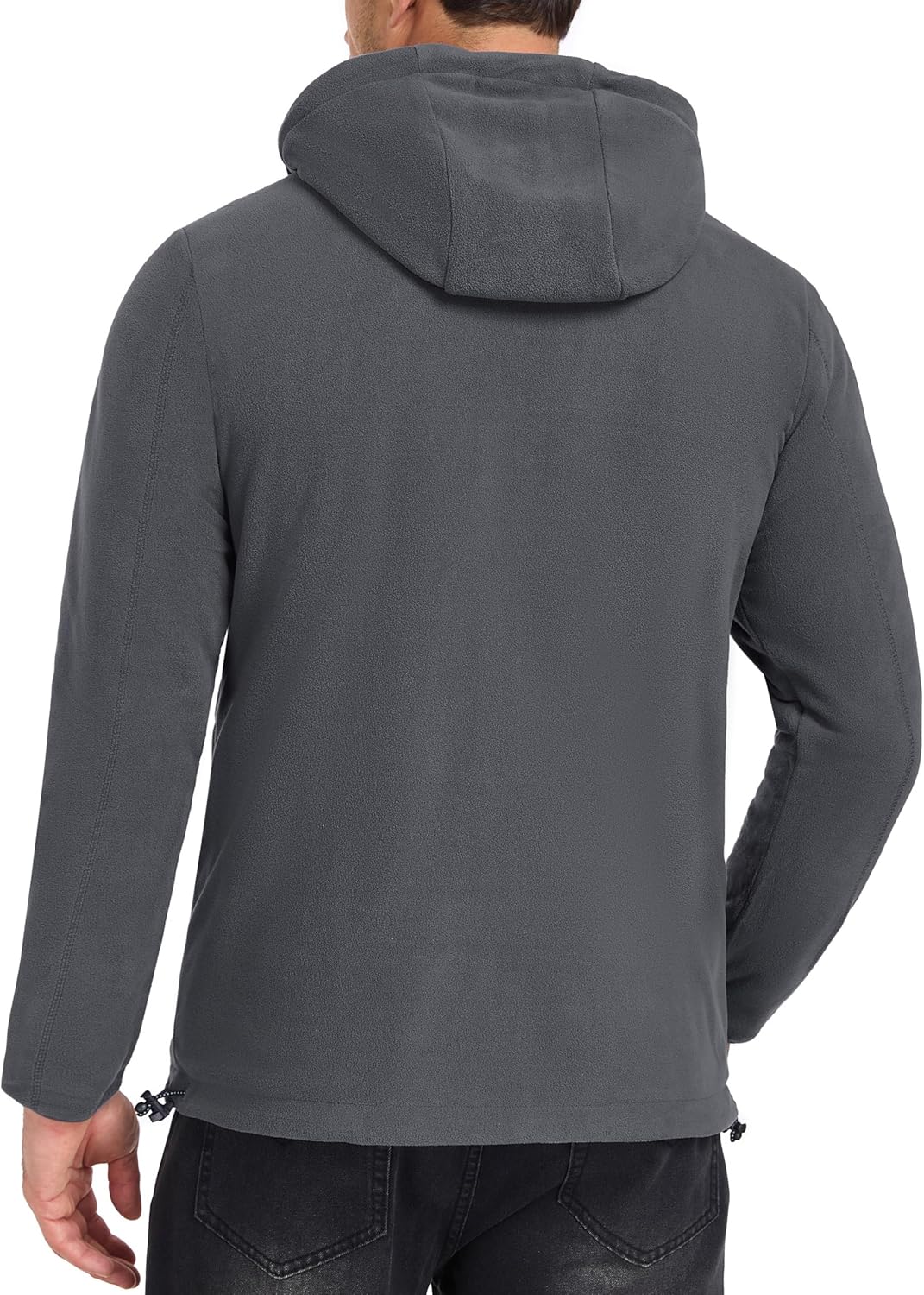 Little Donkey Andy Men's Lightweight Reversible Polar Fleece Jacket Full Zip Hoodie with Pockets Thermal Outdoor Coat - Image 5