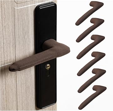 HLARTNET 6PCS Door Handle Cover, Anti-Scald and Antifreeze Door Handle Protector for Handles, Protect for Hot and Chills 6Pack Brown