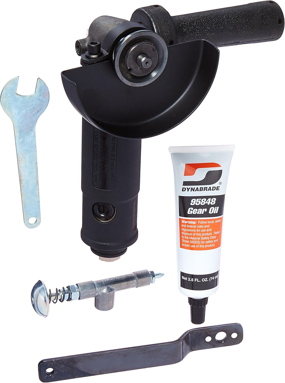 Dynabrade 54791 4" (102mm) Dia. Right Angle Type 27 Depressed Center Wheel Grinder, .7 hp, 13500 rpm, Steel