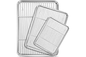 E-far Cooling Rack with Pan Set: Triple the Baking Bliss!