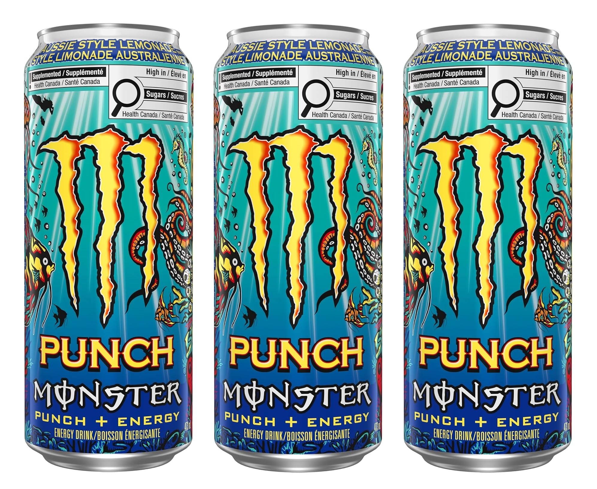 Monster Juiced Energy Drink, Aussie Lemonade Style, 500ml Can X Pack Of 3, Energy + Juice Beverage (Product Of 3)-image-33