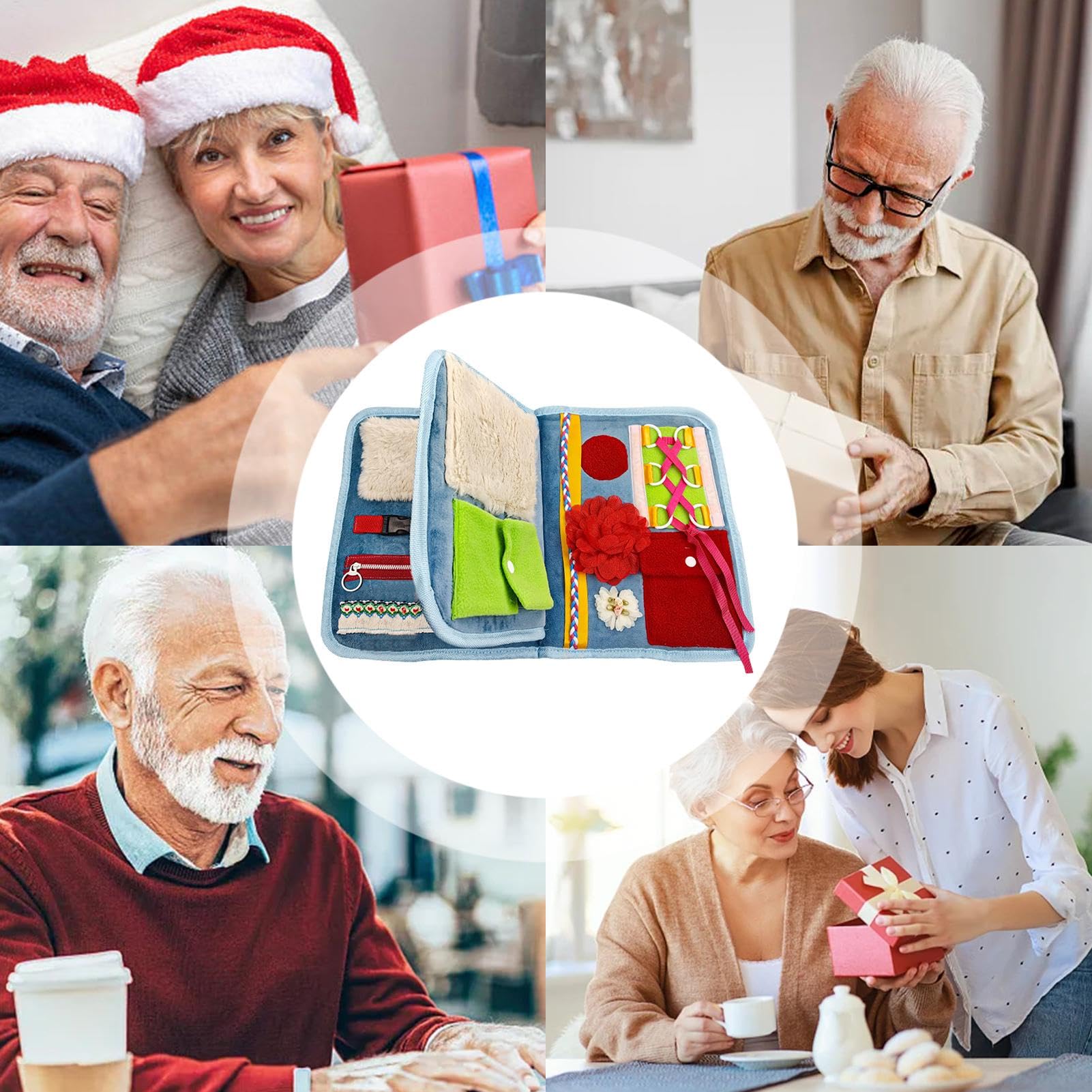Mantas sensoriales para adultos,Manta de demencia - Almohadilla de actividad autista reconfortante | Socialización mejorada, productos de Alzheimer para demencia, manta inquietante para adultos con