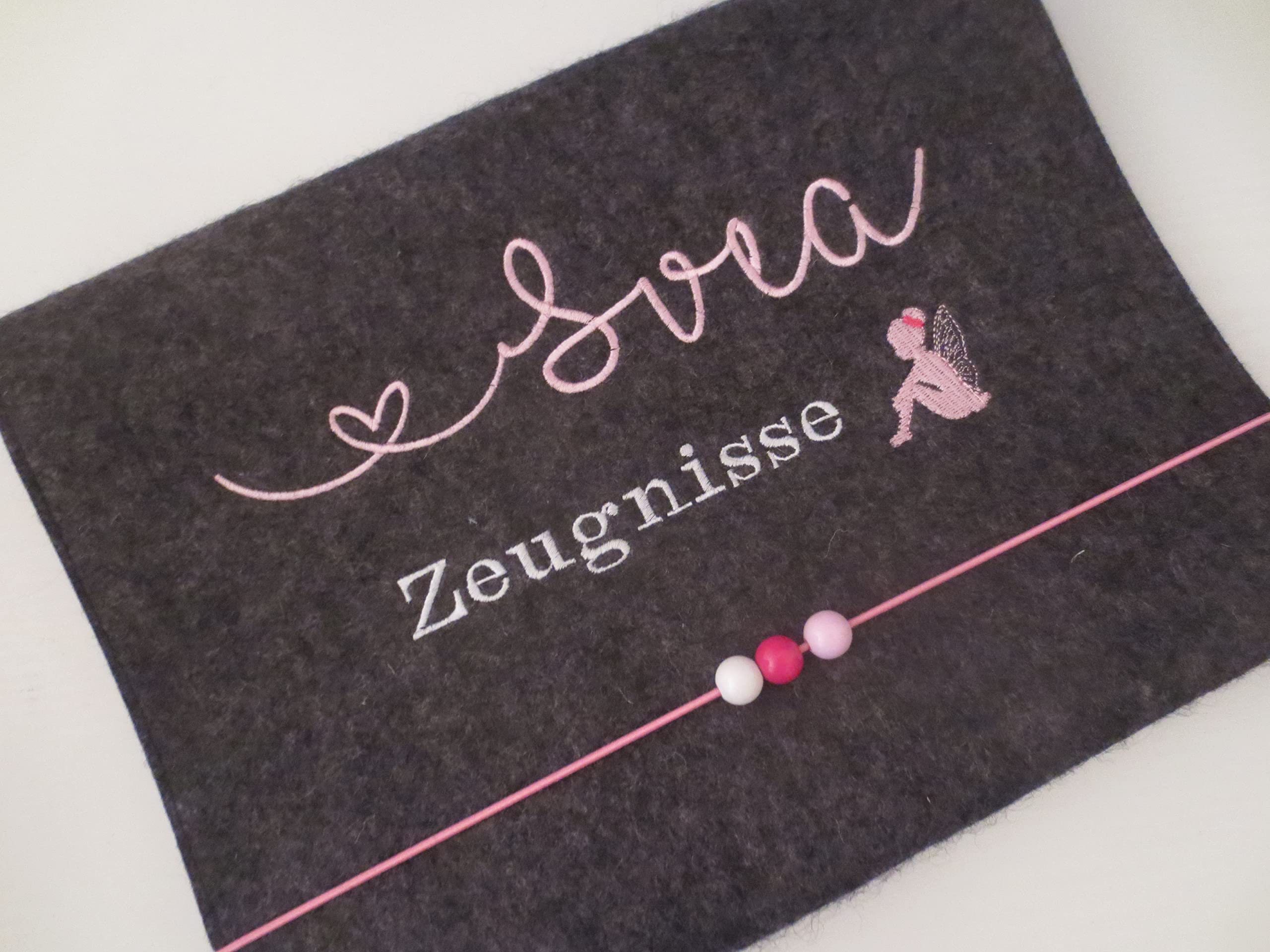 Zeugnismappe Wollfilz Mappe Zeugnisse DIN A4 Grundschule Schule"Elfe"