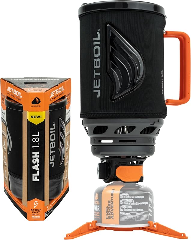 Jetboil Flash Estufa portátil de ebullición rápida para camping y mochilero con encendido automático de 1 paso, quemador de propano/isobutano con taza de cocina