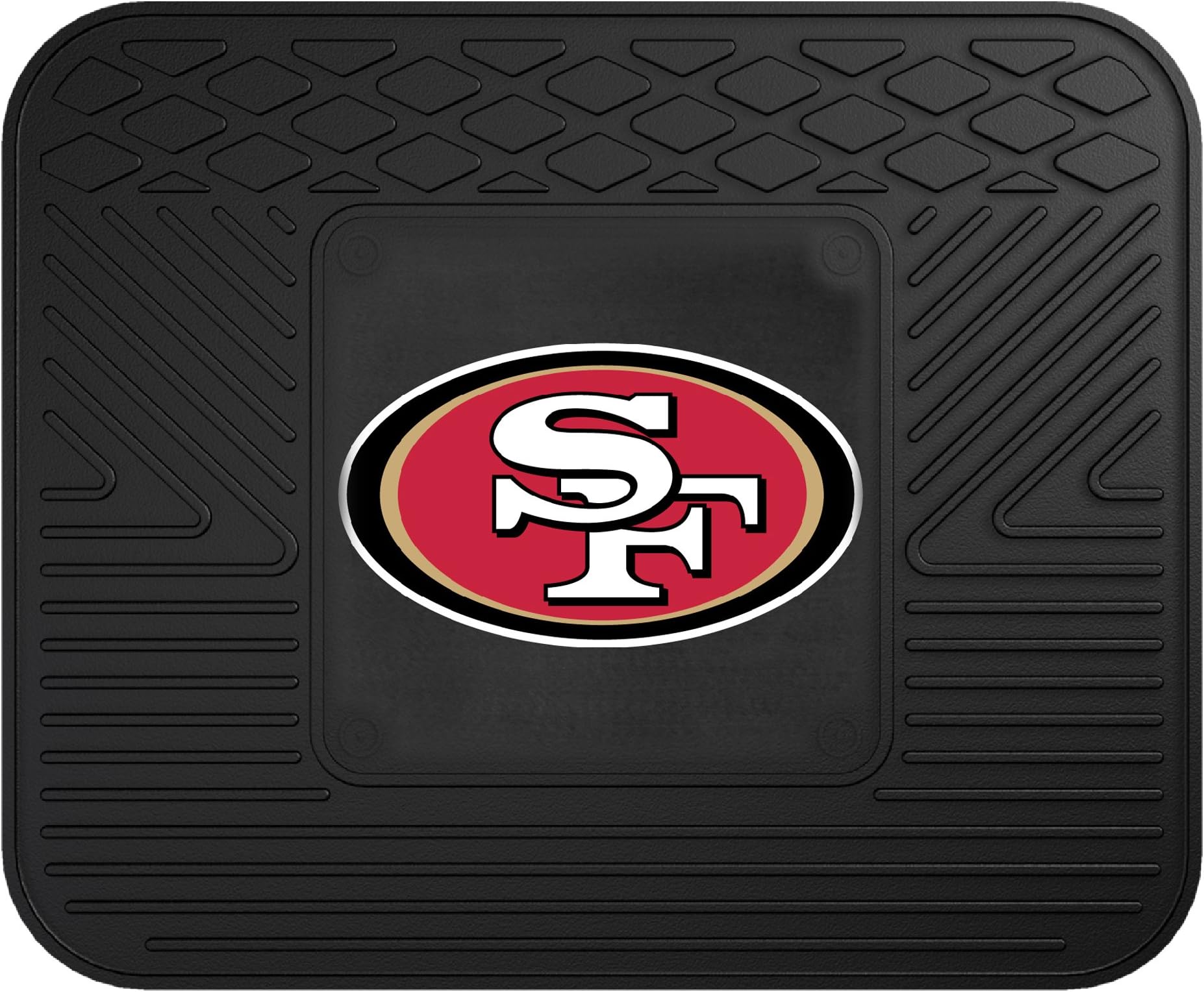 9973 San Francisco 49ers Back Row Utility Car Mat - 1 Piece - 14in. x 17in., All Weather Protection, Universal Fit, Molded Team Logo