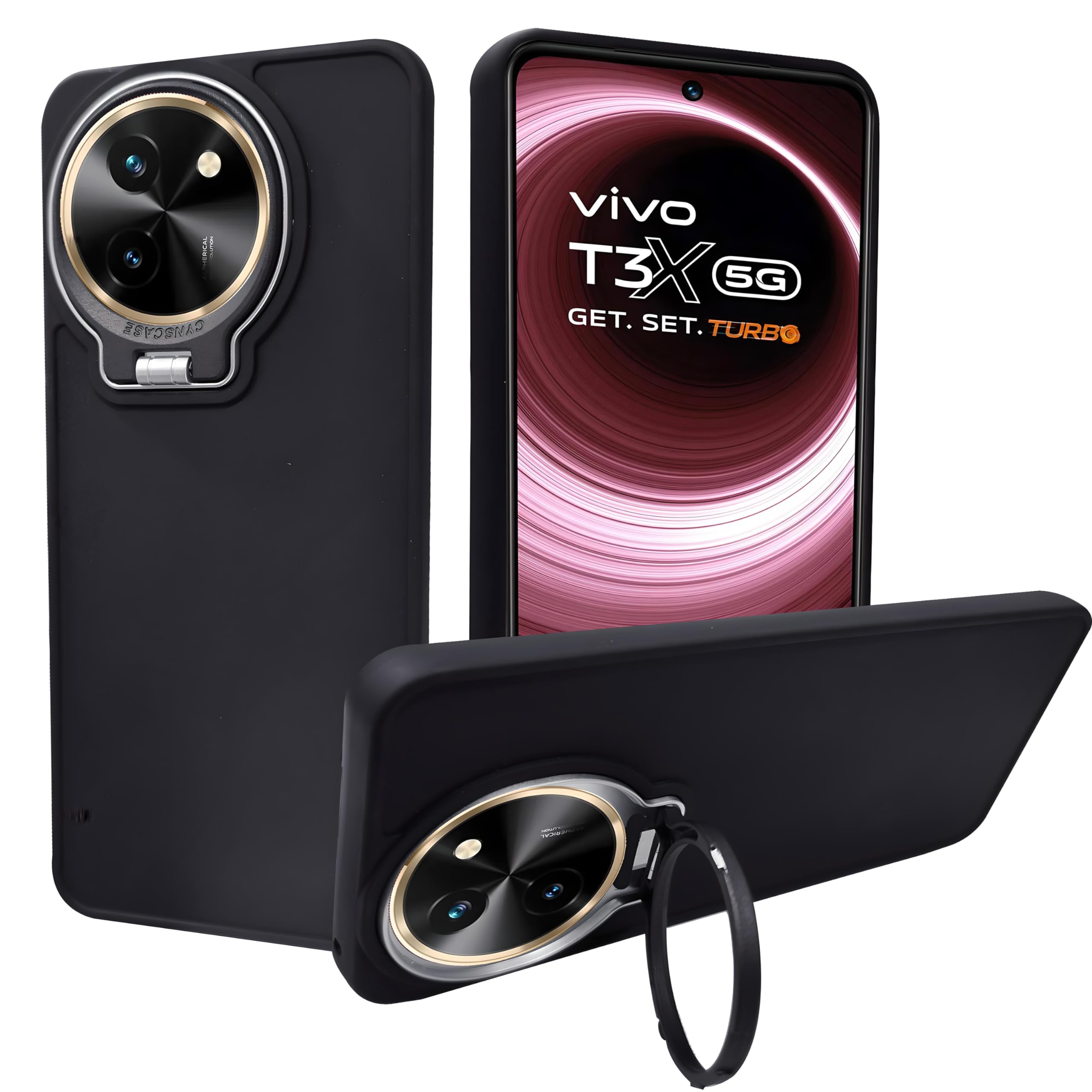 A rtistque Silicone Back Cover Case for Vivo T3X 5G with Camera Stand | Shockproof TPU Protective Design | Slim Fit | Ultra Matte - Black (B0D455J8KY) Amazon Price History, Amazon Price Tracker