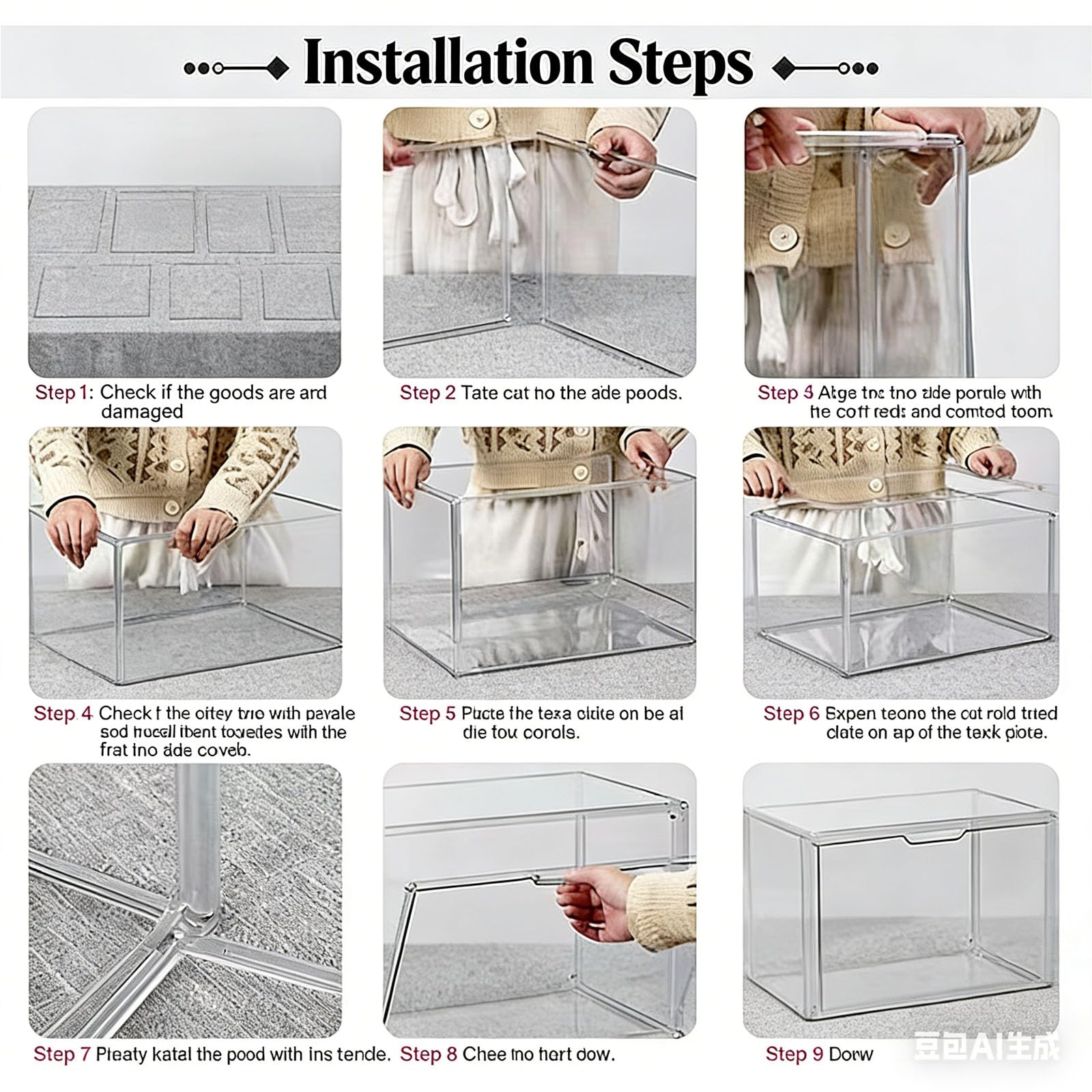 Scatola di plastica acrilica, Trasparente impilabile con porta magnetica, Per i giocattoli, Collezione, Cosmetici, Scarpe, Libri (3)