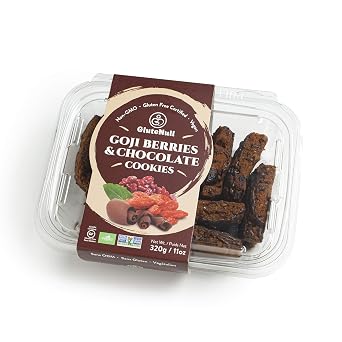 GluteNull Goji Berries & Chocolate Cookies, Gluten Free, Plant Based, Nut Free, 7.9oz