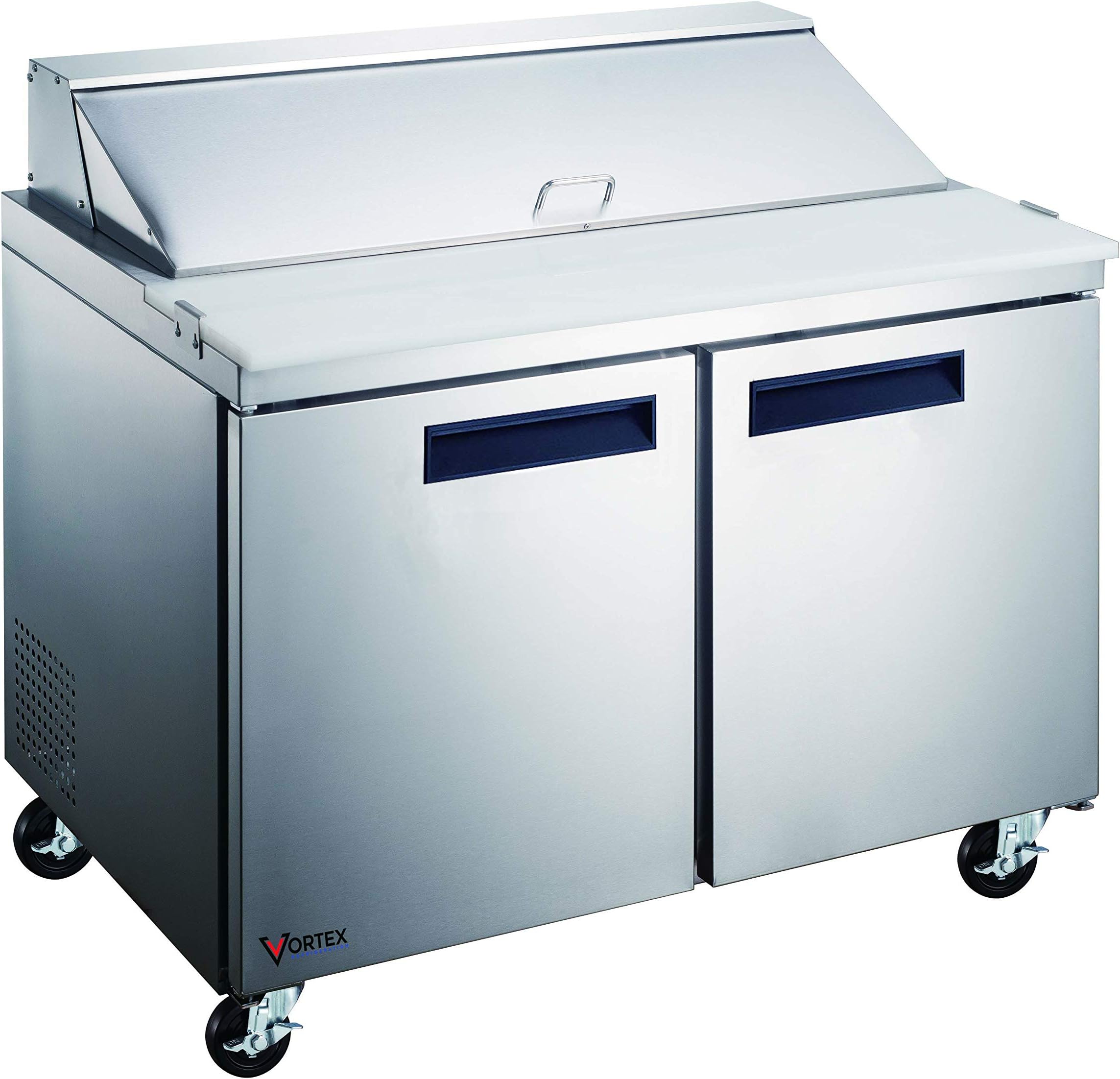 Commercial 2 Door 48", 12 Pan Sandwich Prep Table - 12.5 Cu. Ft.