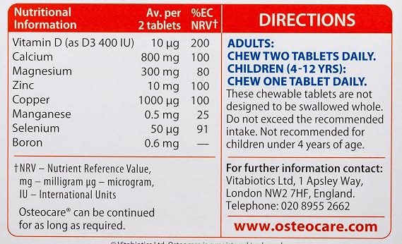 Vitabiotics Vitabiotic Osteocare Chewable 30 Tablets