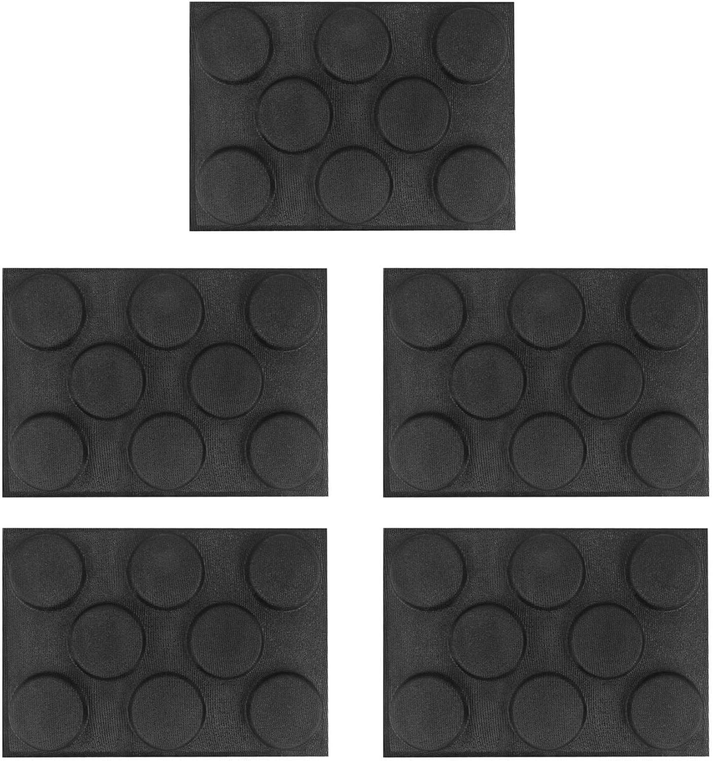 5X Silicone Hamburger Bread Forms Perforated Bakery Molds Non Stick Baking Sheets Fit Half Pan Size