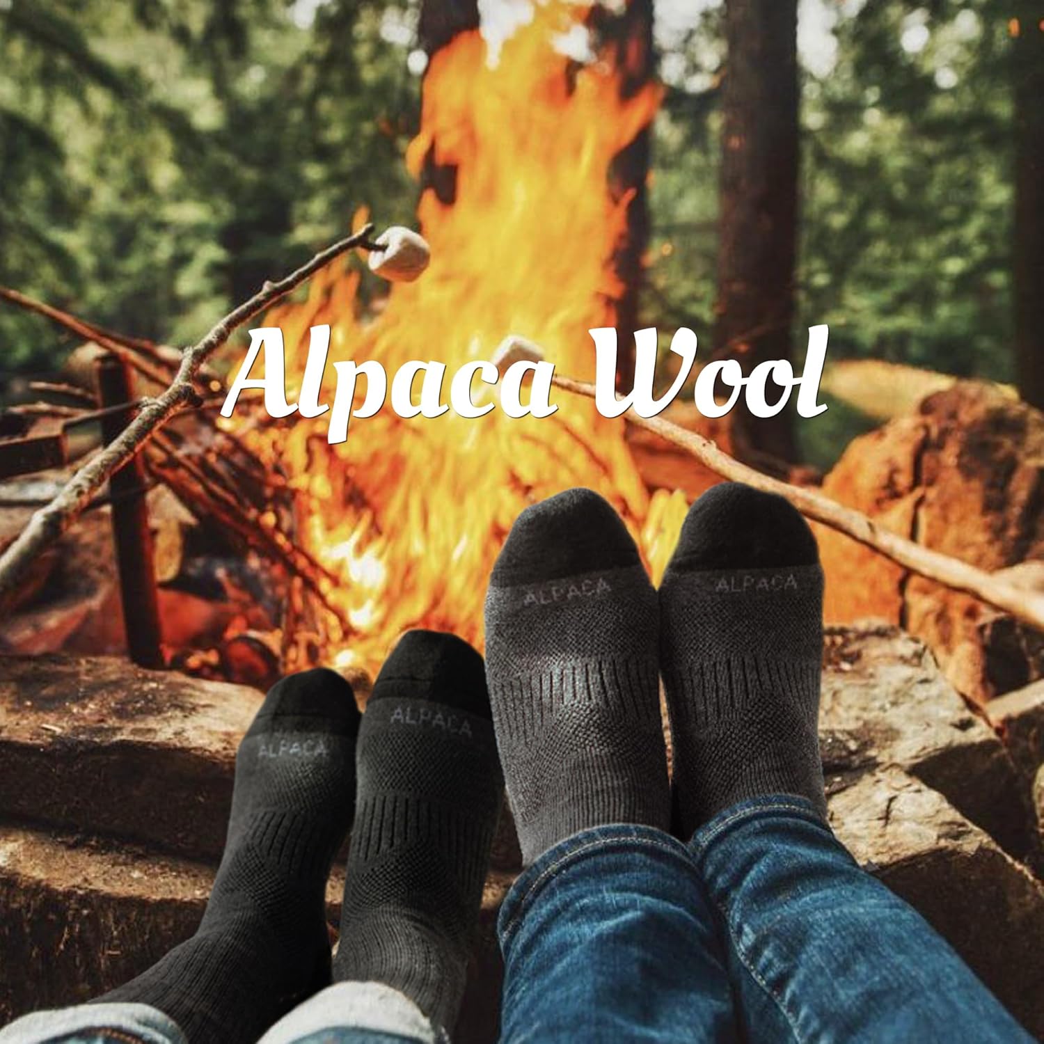 Alpaca Wool Hunting Socks 2 pairs for Men Women, Thermal Warm Compression Thick Winter Cushioned Hiking Boot Moisture Wicking - Image 4