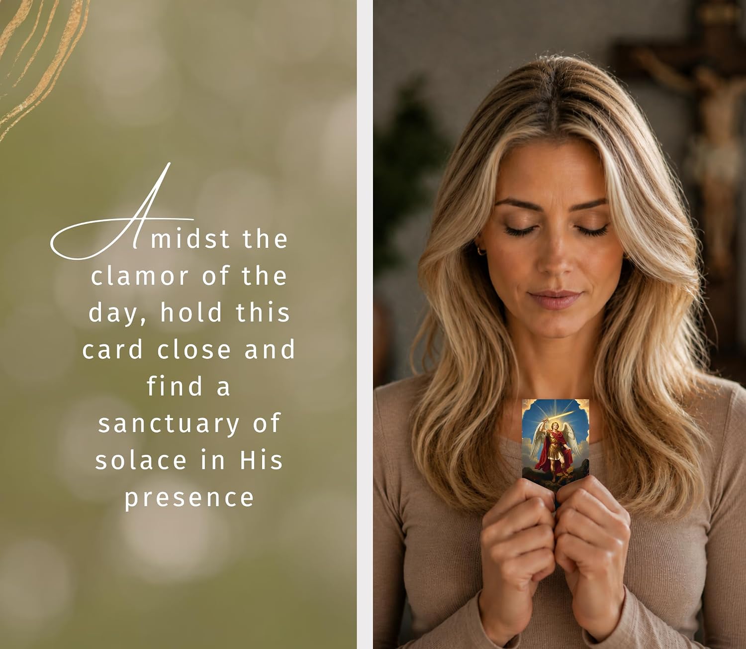Trendzeen St Michael The Archangel Prayer Card - Double Sided St Michael Prayer Cards, Saint Michael Prayer Card Devotional Item - Set of 10 Catholic Cards Printed on Cardstock