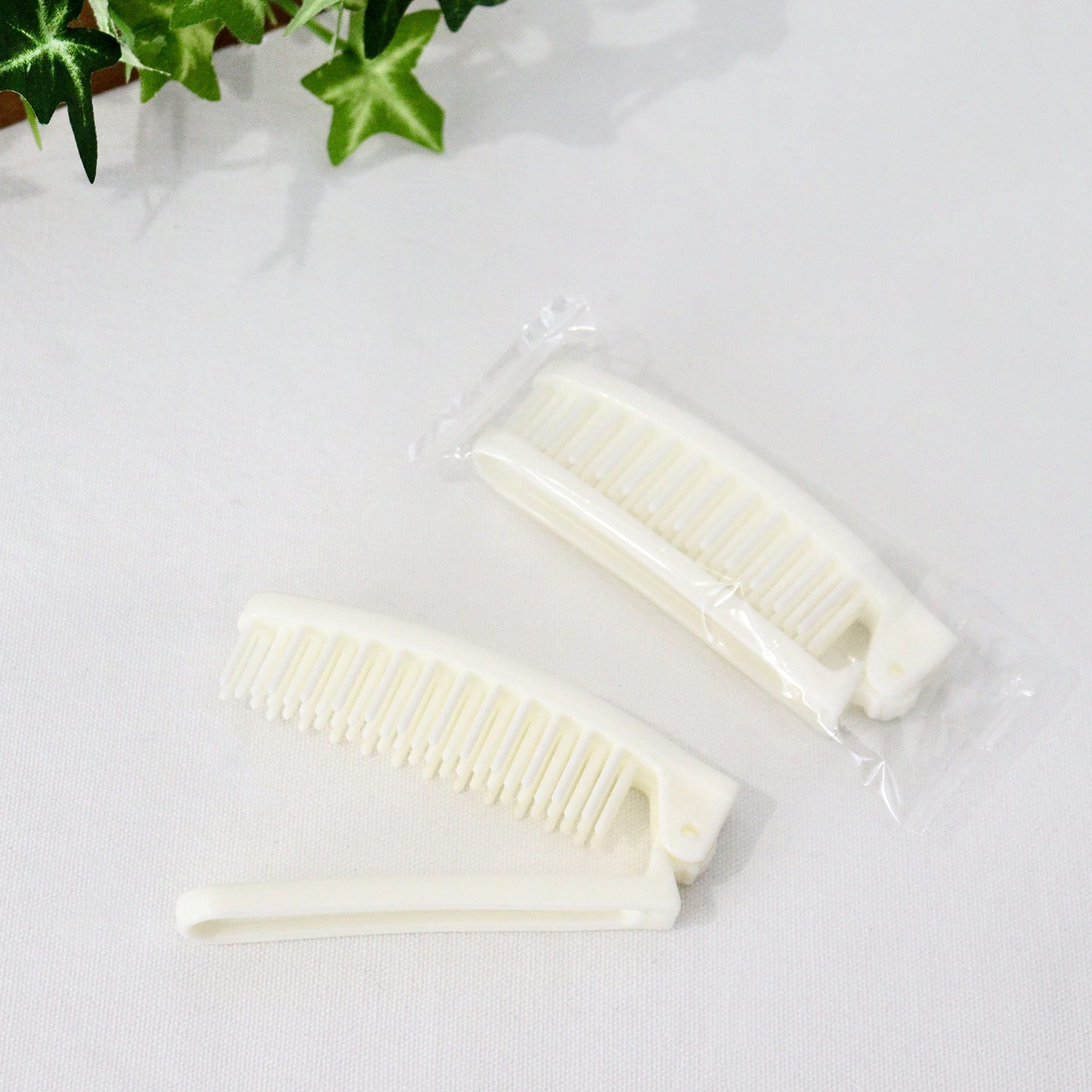 Amazon | 折りたたみヘアブラシ ホワイト(OP袋入) 個包装 (200個) 業務 