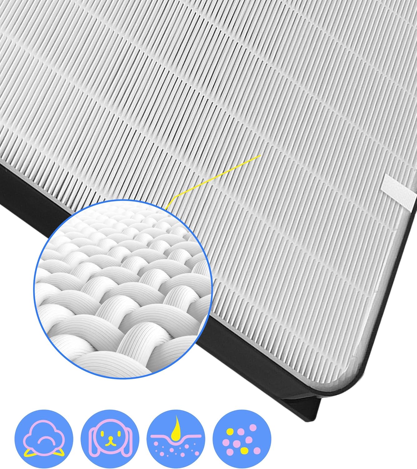 5 Pack AD3000 / AD3500 Replacement Filter Compatible with Air doctor 3000/3500 Air Purifier, 1 main filter + 2 Activated Carbon filters + 2 Carbn Pre-Filters