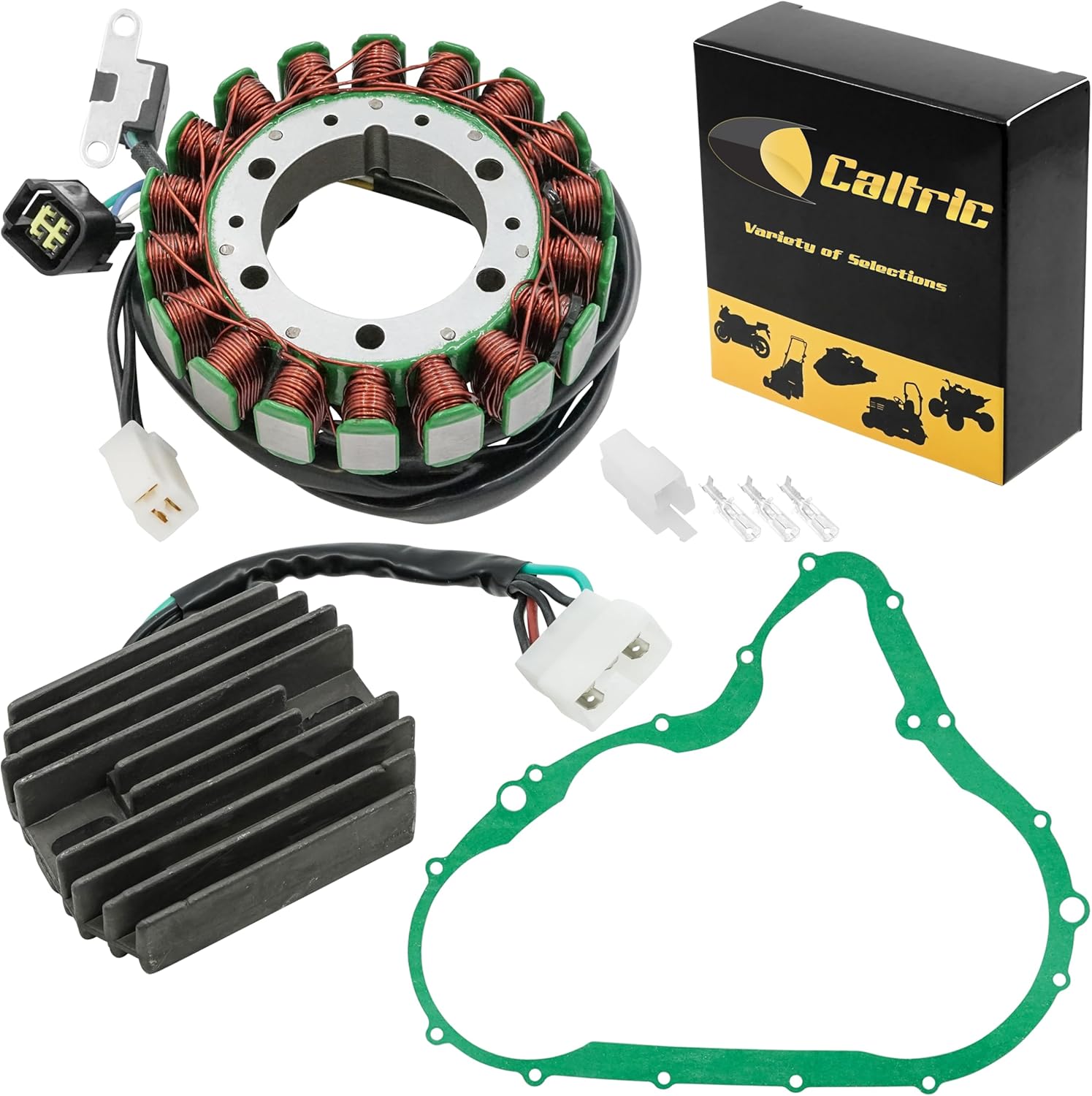 Caltric Stator Regulator Rectifier & Gasket Compatible with Suzuki Lt-F500F Quadrunner 1998-1999