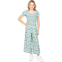 Speechless Girls Wide Leg Smocked Bodice Cropped Jumpsuit