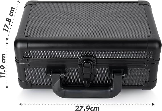 FunGuys Modern Graded Card Storage Box, Black Aluminum, Holds 43 Slabs, Sports & Pokemon Cards, PSA, BGS, SGC, 11 x 7 x 4.7 Inches