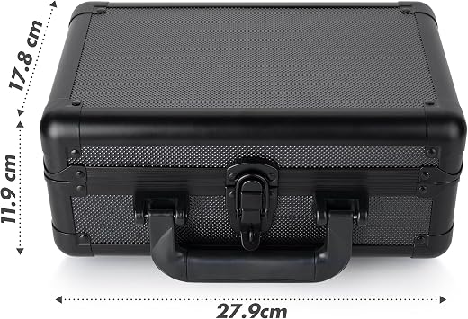 FunGuys Modern Graded Card Storage Box, Black Aluminum, Holds 43 Slabs, Sports & Pokemon Cards, PSA, BGS, SGC, 11 x 7 x 4.7 Inches