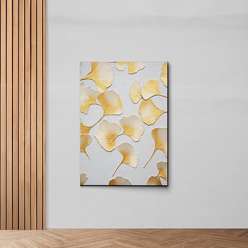 Miniatura 7 de Original Ginkgo biloba Print On Canvas, Modern Textured Gold Wall Art, Abstract Gold Leaves Print, Living room Wall Decor, Art Decor, Wall