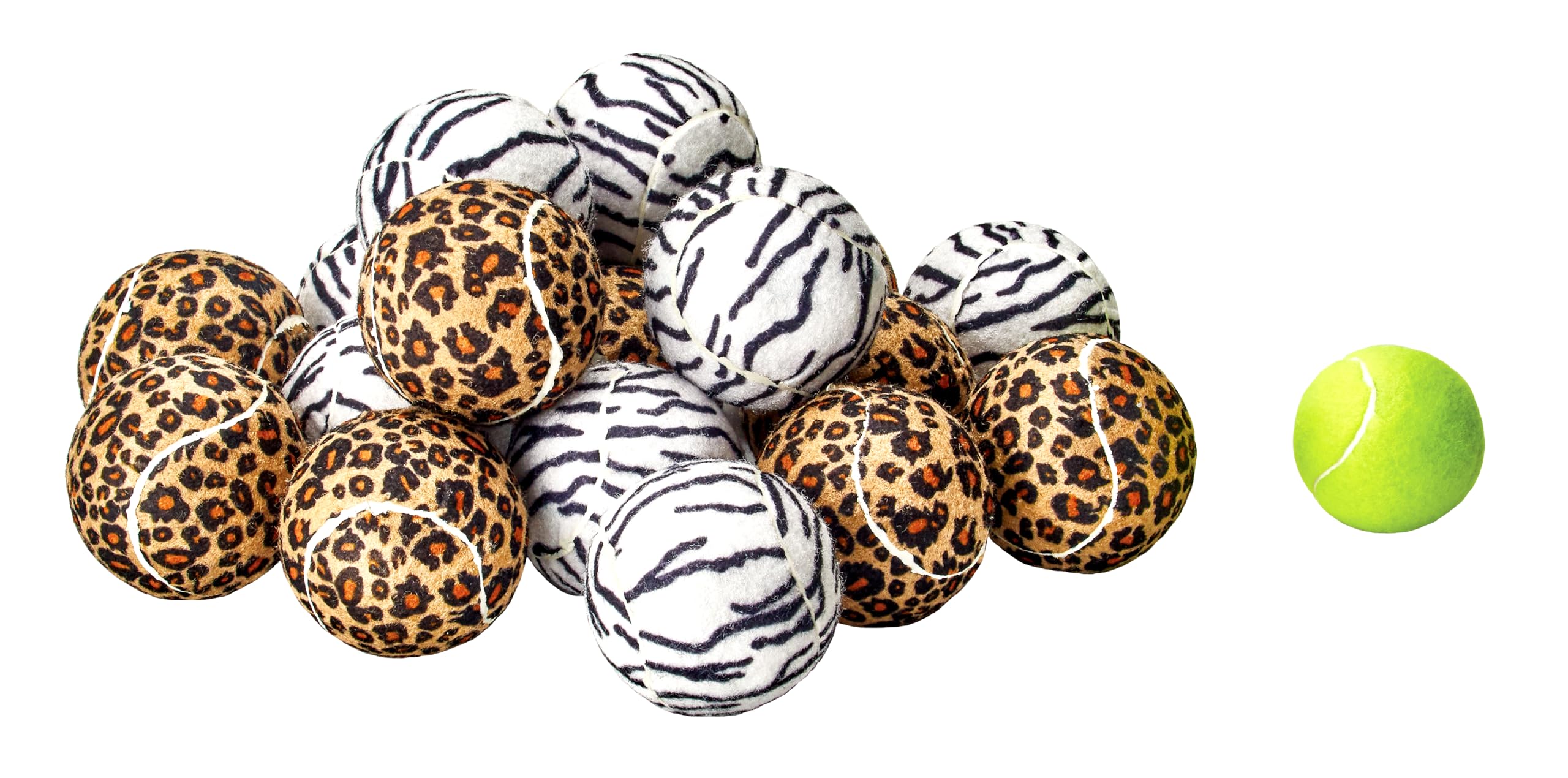 TOURNA Unique Sports - Pelotas de Tenis Grandes con Estampado de Animales para Perros, Juguete para Perros de 18 Unidades