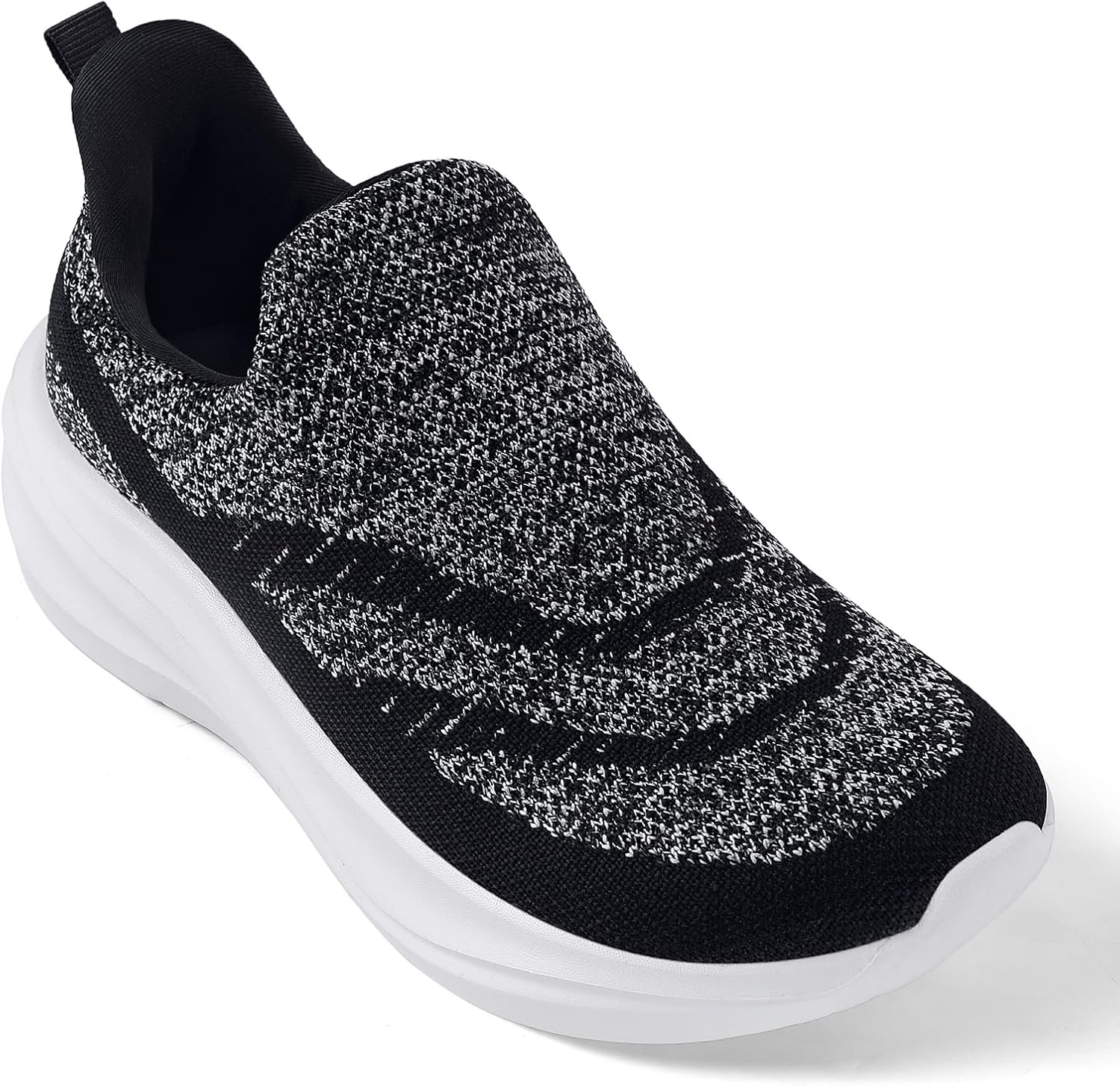 ZOVE Wide Toe Box Shoes Women Hands Free Wide Walking Shoes Ultra Light Tennis Breathable Wide Width Running Sneakers Athletic Gym Workout Trainers 8812 Grey Black White 37