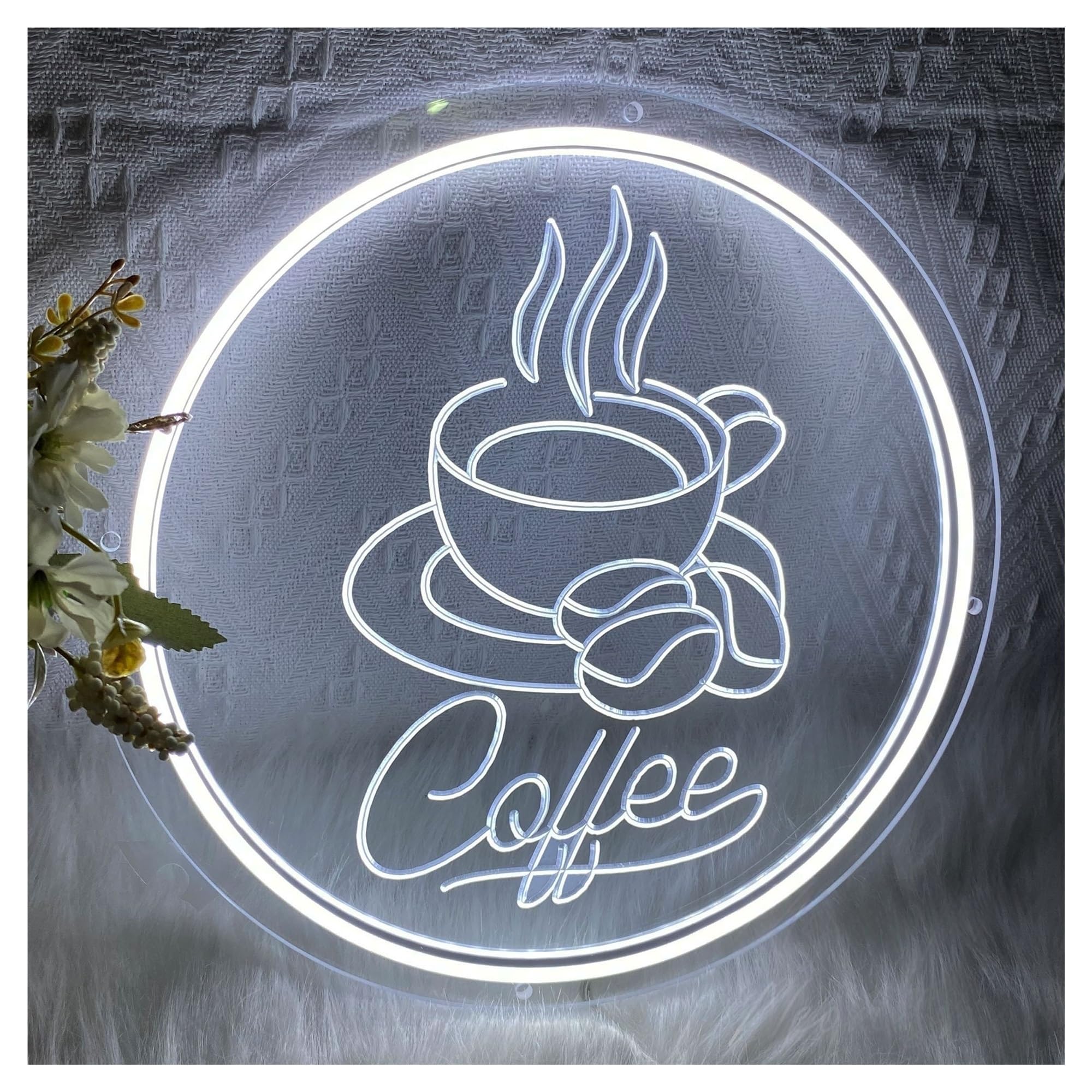 Wiszące neony artystyczne Znak Neonowy Kawy, Znak Kawy, USB Light Up Sign, Znak Kawy Do Kuchni, Kawa Bar Dekoracja Ściana 46cm