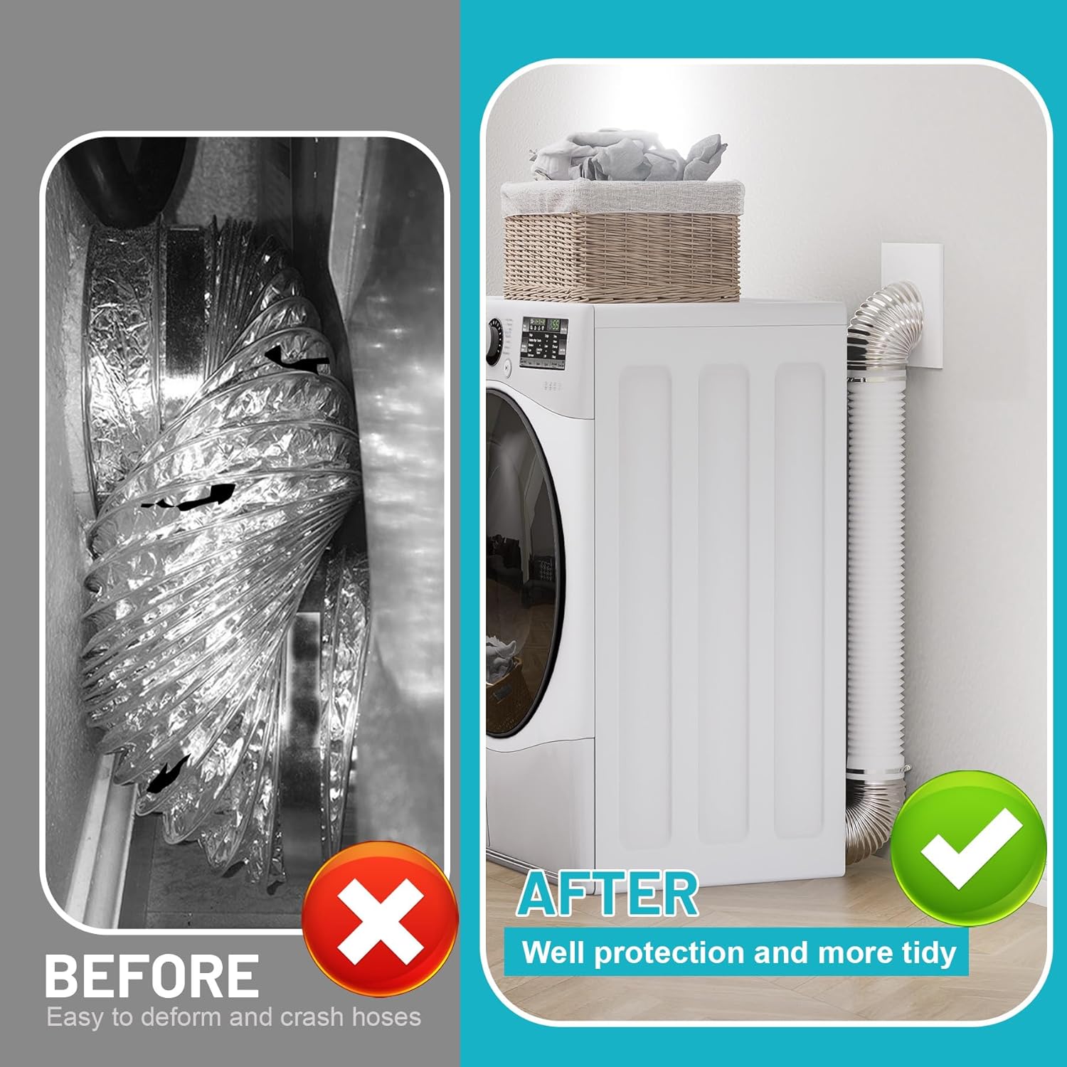 4 Inch 90 Degree Galvanized Dryer Vent Elbow, 2 PCS Dryer Vent Elbow with 4 Clamps and Aluminum Foil Tape, for 4in HVAC Ducts, Pipes, or Hose Ductworks, Fits For Tight Spaces