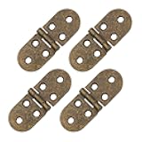 uxcell Folding Table Hinge, 4pcs Iron 270 Degree Round Edge Sewing Machine Table Butler Tray Hinges for Cabinet Desk Drawer Door Furniture (Bronze, 3.2 x 1.2inch)