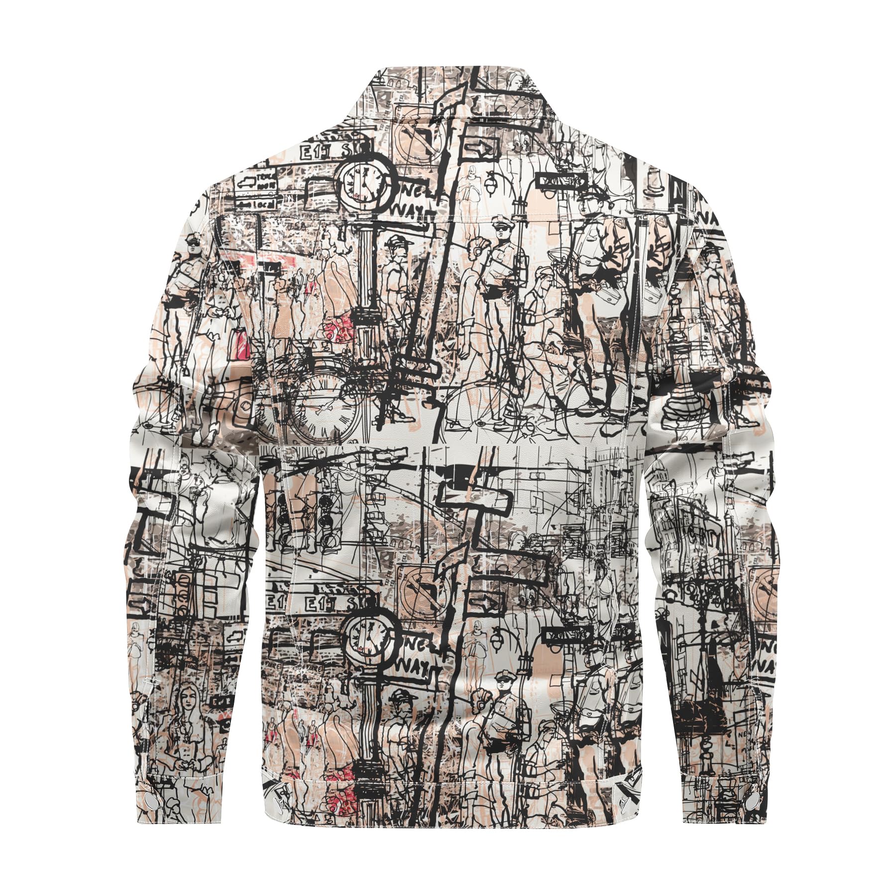 Bedruckte Jeansjacke Herren Vintage Cowboy Sommerjacke Camouflage Streetwear Denim Jacket