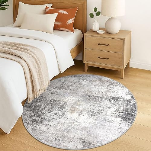 Miniatura 135 de IOHOUZE Alfombra pequeña abstracta de 2 x 3 pies, alfombra de entrada lavable para entrada interior, alfombras con respaldo de goma, alfombra Gris