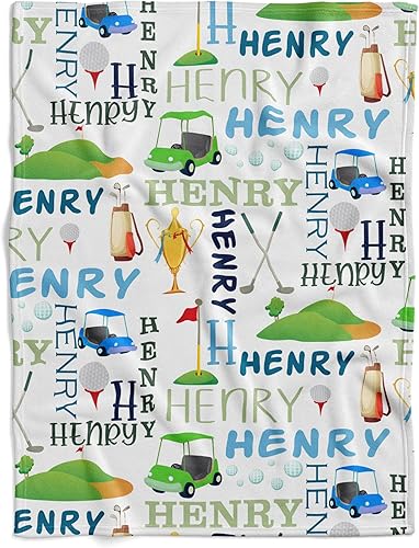 Manta de golf personalizada para bebé, manta deportiva para bebé niño con nombre, manta de bebé con monograma