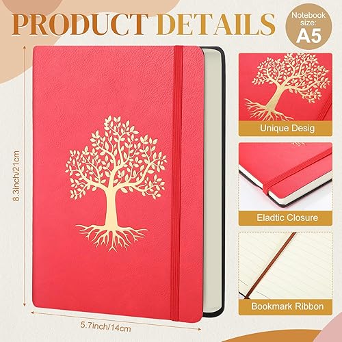 Miniatura 2 de Paquete de 10 cuadernos rayados de cuero A5 de tapa dura para escribir, 200 páginas, 10 colores, bloc de notas para viajes, trabajo, escuela,