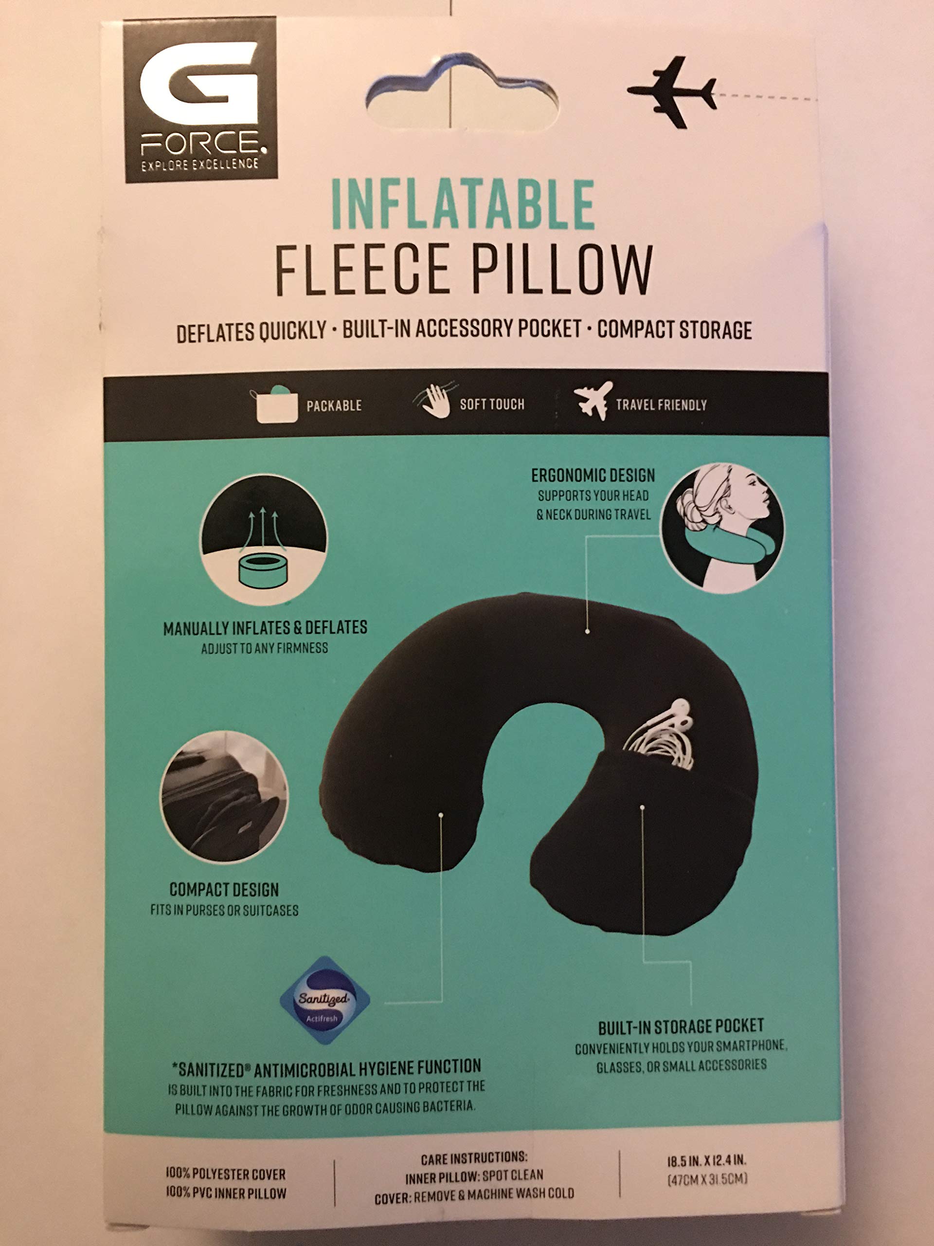 G FORCE Inflatable Fleece Pillow (BLK)