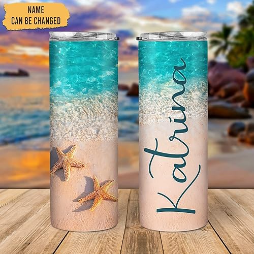 Miniatura 2 de Hyturtle Regalos personalizados de vaso delgado para playa, regalos de vacaciones en la playa para niñas y mujeres, regalos de viaje familiar,