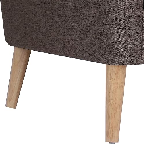 Miniatura 8 de Lohoms Silla decorativa Mid-Century de tela moderna, cómoda silla tapizada para sala de estar, dormitorio, sala de espera (marrón)