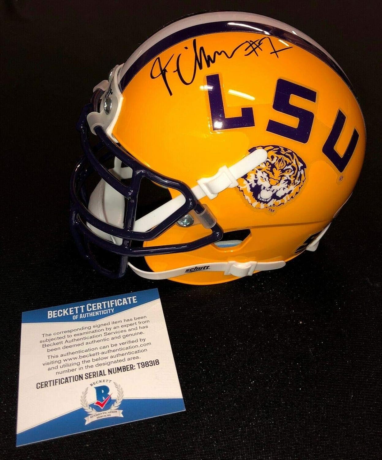 Ja'marr Chase SIGNED LSU TIGERS MINI HELMET BECKETT COA