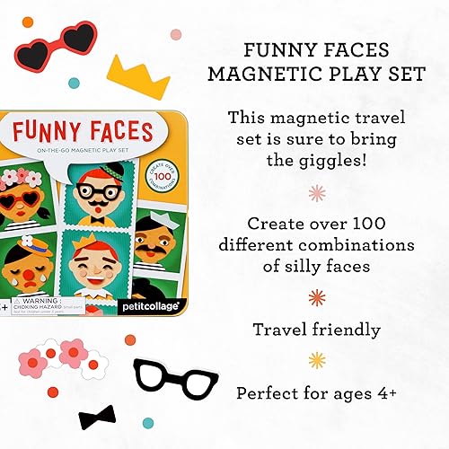 Miniatura 4 de Petit Collage Juego de viaje magnético de cara divertida, juego divertido para familias, ideal para 2-4 jugadores, a partir de 4 años, juego de