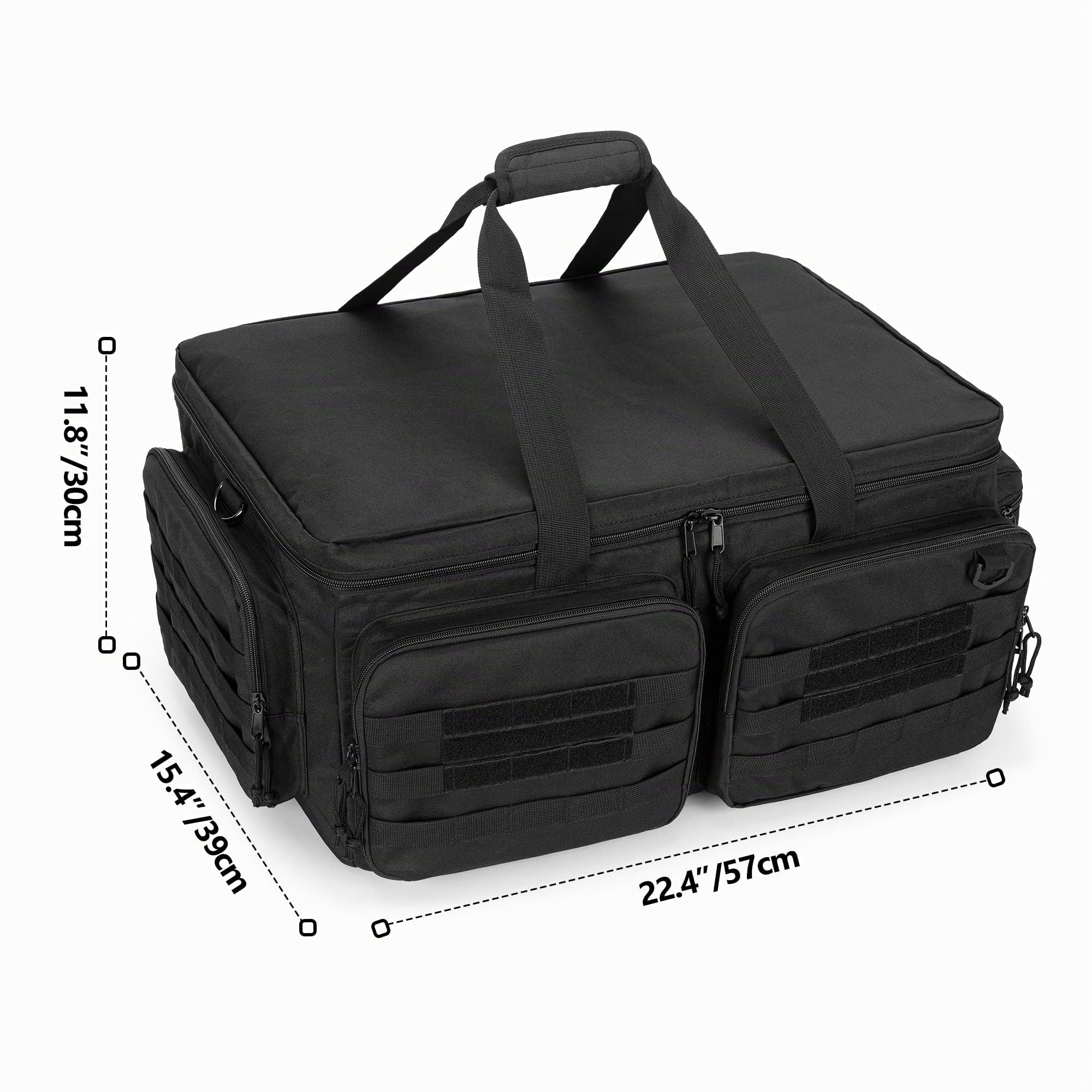 GOBUROS Custodia da trasporto RC per auto 1/8 e 1/10, custodia RC per supporto e multi-tasche con assicella solida inferiore per strumenti RC nero (in attesa di brevetto)