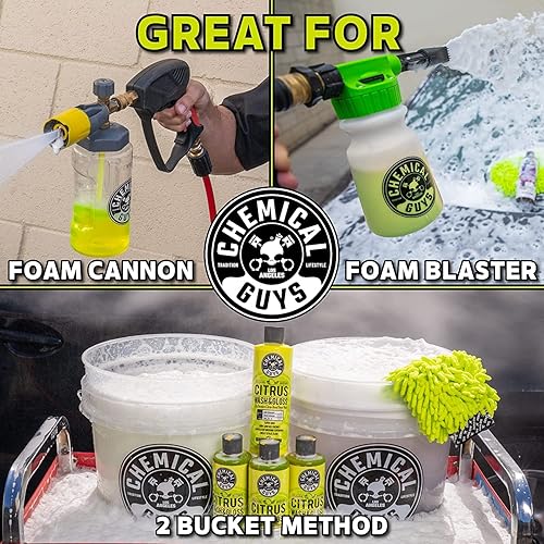 Miniatura 6 de Chemical Guys Citrus Wash & Gloss y Honeydew Snow Foam Foaming Car Wash - Paquete combinado de limpieza profunda y mantenimiento (botellas de 2-16